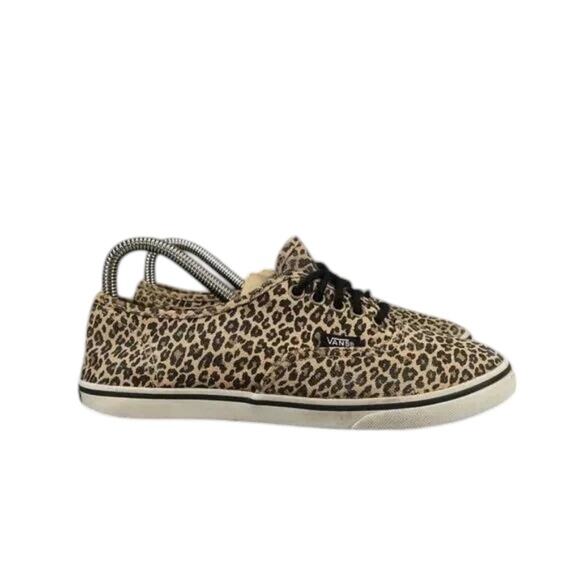 Vans Shoes Womens 7 Sneaker Authentic Low Pro Skate Casual Leopard Cheetah Brown - Picture 1 of 13